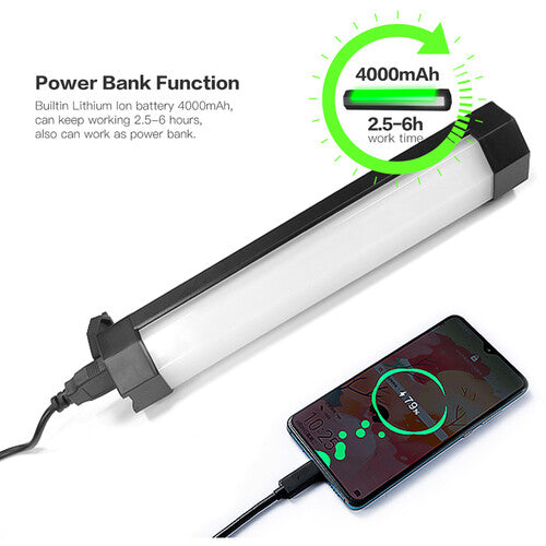 DigitalFoto Solution Limited luz tubular RGB resistente al agua IP65 con batería integrada y magneto 8 x 1.5" temperatura 3000-6000K