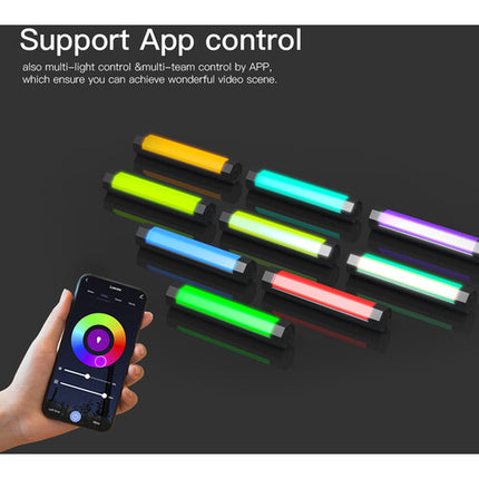 DigitalFoto Solution Limited luz tubular RGB resistente al agua IP65 con batería integrada y magneto 8 x 1.5" temperatura 3000-6000K