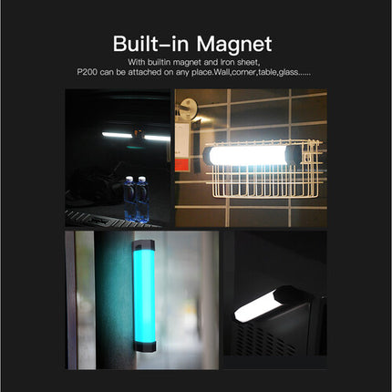 DigitalFoto Solution Limited luz tubular RGB resistente al agua IP65 con batería integrada y magneto 8 x 1.5" temperatura 3000-6000K