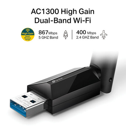 TP-Link Archer T3U Plus Adaptador USB Inalámbrico Doble Banda AC1300