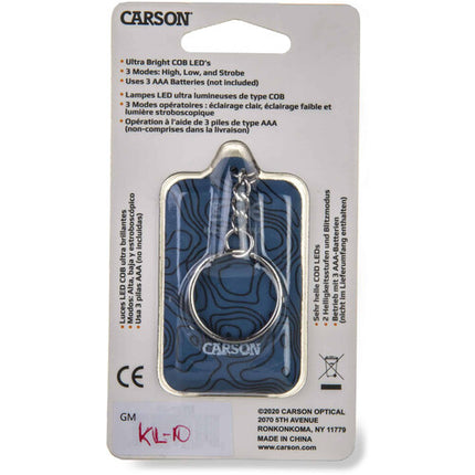 Carson Linterna Llavero Azul LED Múltiples Modos Tamaño Compacto