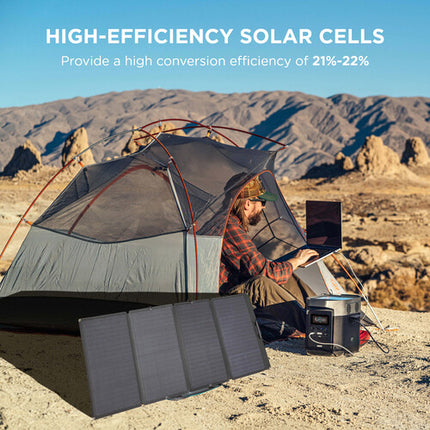 EcoFlow Panel Solar 160W Monocristalino IP67 Resistente Agua ligero