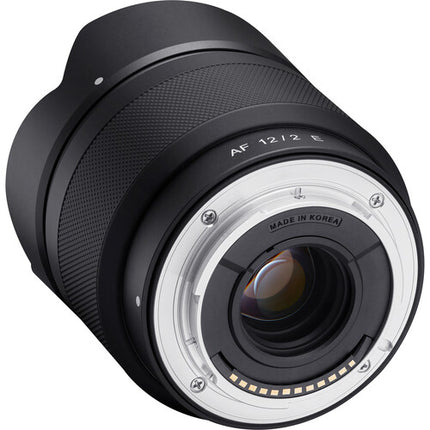 Rokinon 12mm f2.0 AF Objetivo Gran Angular Compacto para Sony E-Mount 62mm con Estuche