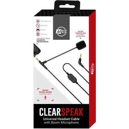 MEE audio ClearSpeak Cable para Auriculares Micrófono Boom Acero Nylon