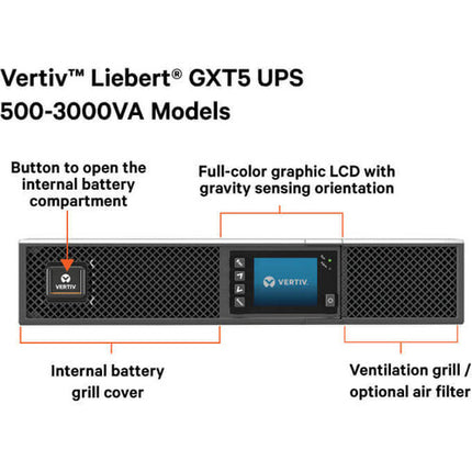 VERTIV Liebert GXT5-1500LVRT2UXL SAI 1500VA 1350W con software y rack montaje