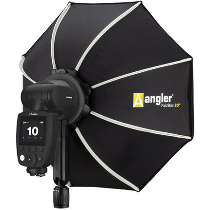 Angler FastBox Softbox de 20" para flashes Profoto A1 y Godox V1 kit ligero con adaptador y ángulo ajustable