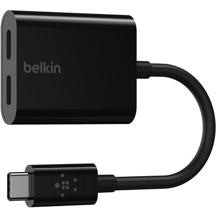 Belkin Adaptador de Audio y Carga USB Tipo-C con 60W y Doble Entrada
