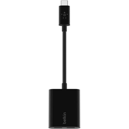 Belkin Adaptador de Audio y Carga USB Tipo-C con 60W y Doble Entrada