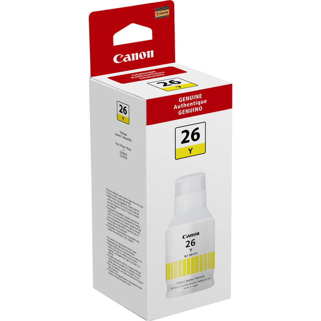 Canon GI-26 Tinta Amarilla Pigmentada Para Impresoras MAXIFY 6020 7020