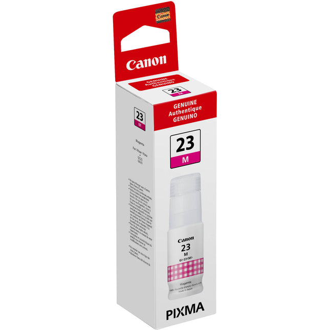 Tinta magenta Canon GI-23 para impresora PIXMA G620 con forma codificada