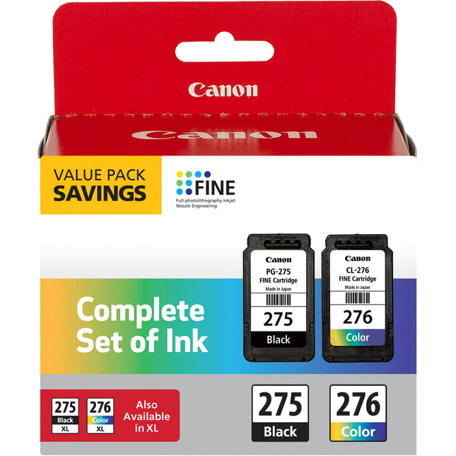 Canon PG-275 CL-276 Pack Cartuchos de Tinta Negro y Color para PIXMA TS3520 y TR4720