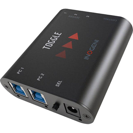 INOGENI Toggle Switch USB 3.0 para 2 Hosts Soporte 3 Dispositivos 12 VDC