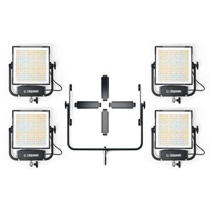 Litepanels Gemini 1x1 Kit de Luz Cuádruple Paneles LED 4 unidades y cables de alimentación