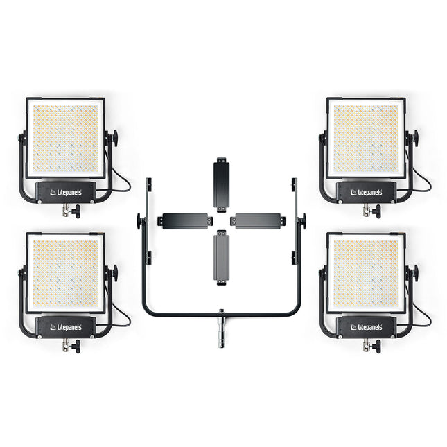 Litepanels Gemini 1x1 Kit de Luz Cuádruple Paneles LED 4 unidades y cables de alimentación