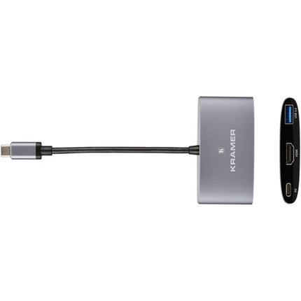 Kramer KDock-1 Adaptador Multipuerto 3 Puertos HDMI 4K USB 3.0 y C 60W PD
