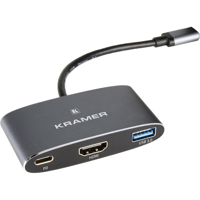 Kramer KDock-1 Adaptador Multipuerto 3 Puertos HDMI 4K USB 3.0 y C 60W PD
