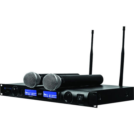 Technical Pro WM1302 Sistema de Micrófono Inalámbrico Doble Canal 197' Alcance 6 Horas Batería