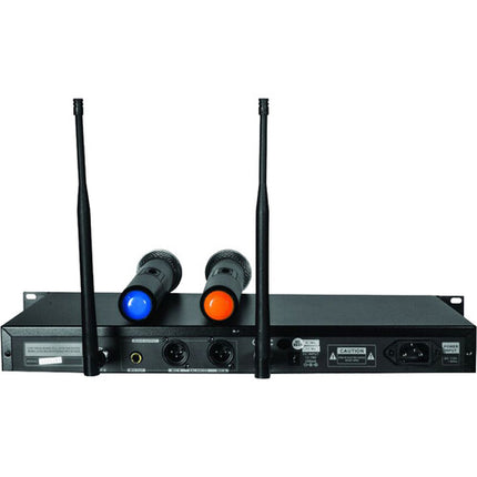 Technical Pro WM1302 Sistema de Micrófono Inalámbrico Doble Canal 197' Alcance 6 Horas Batería