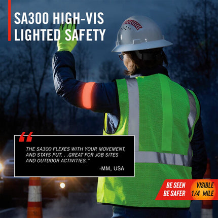 COAST SA300 Brazalete de Seguridad LED Alta Visibilidad Luz Naranja Recargable 12 Horas