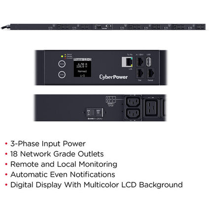 CyberPower PDU33110 PDU Monitoreado 18 Salidas 3 Fases 60A Rack