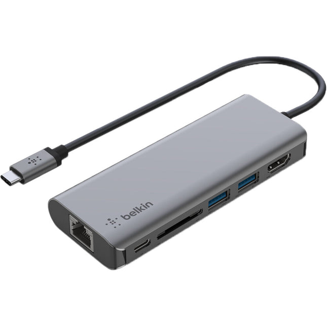 Belkin CONNECT Adaptador Multipuerto USB Type-C 6 en 1 Plata 88W