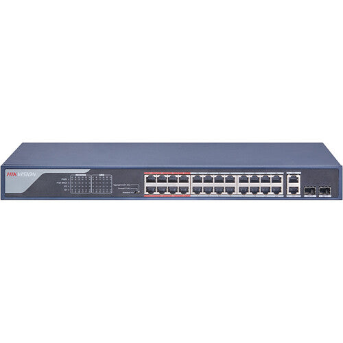 Hikvision DS-3E1326P-EI Switch PoE Gestionado 24 Puertos 370W 2 Gigabit Uplink