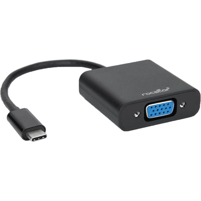 Rocstor Adaptador USB Type-C a VGA 6" Resolución 1920x1200 Negro