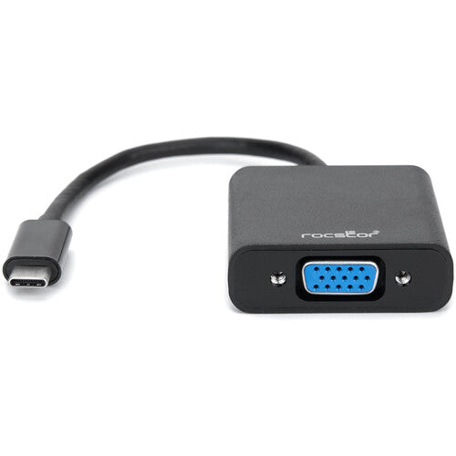 Rocstor Adaptador USB Type-C a VGA 6" Resolución 1920x1200 Negro