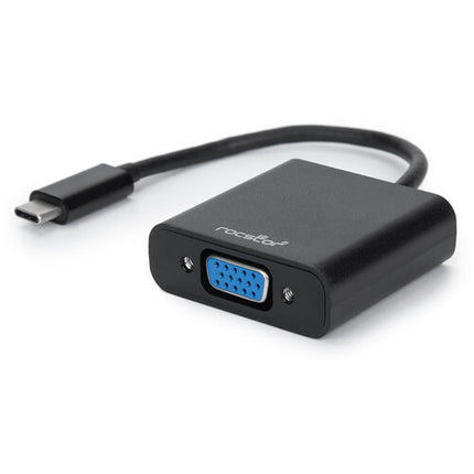 Rocstor Adaptador USB Type-C a VGA 6" Resolución 1920x1200 Negro