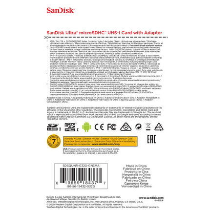 SanDisk 32GB Ultra UHS-I microSDHC 10-Pack con Adaptador SD y Lector USB 2.0 4 en 1