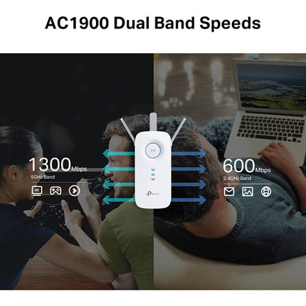 TP-Link RE550 AC1900 Extensor de Red Wi-Fi Mesh Dual Band 1900 Mb/s Gigabit