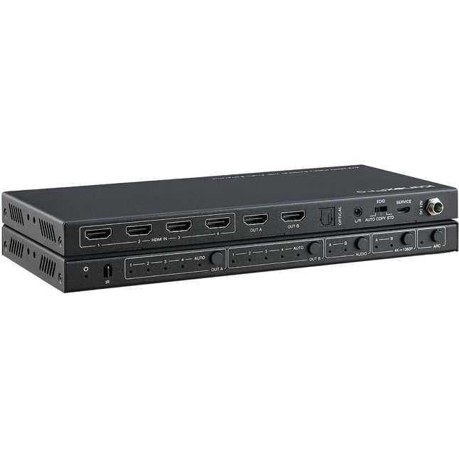 KanexPro 4x2 HDMI 4K60 Matriz con Salidas de Audio TOSLINK y Analógicas