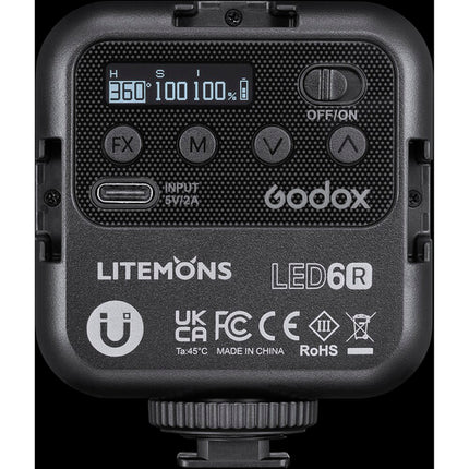 Godox Litemons Luz LED RGB portátil con batería 1800mAh y difusor