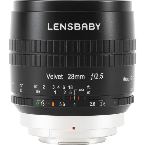 Lensbaby Velvet 28mm f/2.5 Lente X-Mount APS-C con Foco Manual y Difragma 12 Hojas