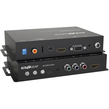BZBGEAR Convertidor Escalador Multiformato 4K UHD HDMI con Audio 3.5mm y Salida 4K30 4:4:4