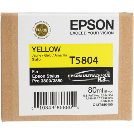 Cartucho de tinta Epson UltraChrome K3 amarillo 80mL para impresoras Stylus Pro
