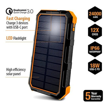 ToughTested Bigfoot Power Bank Solar 24000mAh IP67 3 Puertos