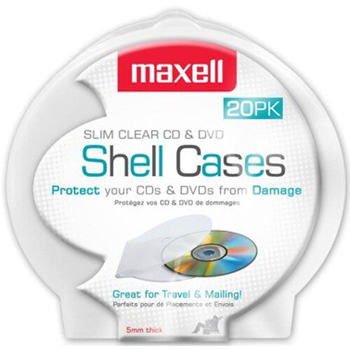 Maxell CD-356 Estuches para CD y DVD Transparentes Paquete de 20