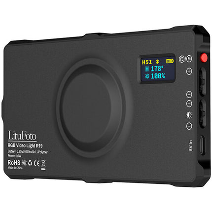 LituFoto R19 Luz LED RGB para Video Control App 3200-7500K 360° Ajustable