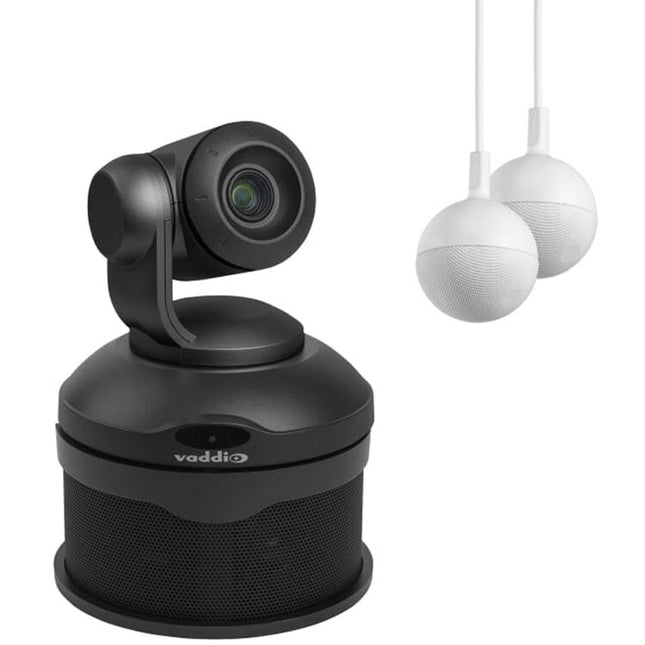 Vaddio ConferenceSHOT AV Cámara Profesional con Altavoz y Dos Micrófonos de Techo Negro