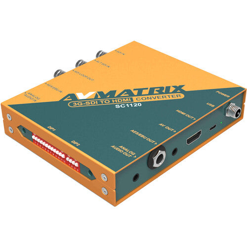 AVMATRIX SC1120 Convertidor 3G-SDI a HDMI y AV con scaling y adaptador