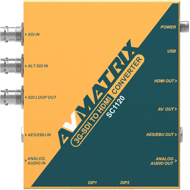 AVMATRIX SC1120 Convertidor 3G-SDI a HDMI y AV con scaling y adaptador