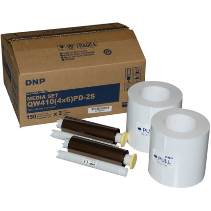 DNP Media Perforada Centro 4 x 6 Pulg 2 Rollos 300 Fotos QW410