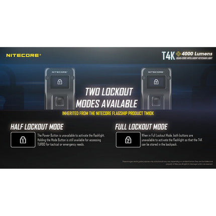 Nitecore T4K Linterna EDC Recargable 4000 Lúmenes 1000mAh USB-C