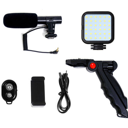 Savage Mobile Vlogging Kit con Micrófono Supercardioide y Luz LED Ajustable
