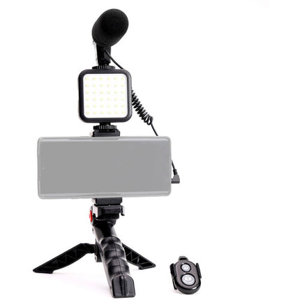 Savage Mobile Vlogging Kit con Micrófono Supercardioide y Luz LED Ajustable