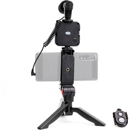 Savage Mobile Vlogging Kit con Micrófono Supercardioide y Luz LED Ajustable