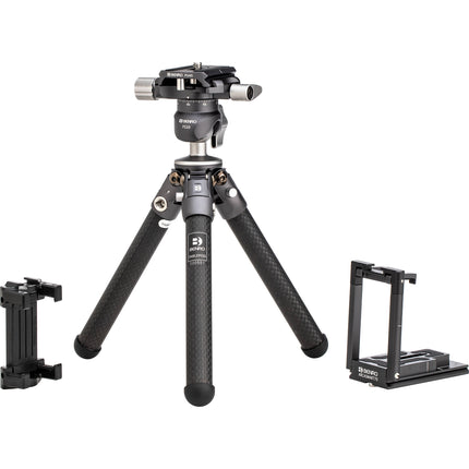 Benro TablePod Pro Kit Trípode Fibra de Carbono 8 8" 6 6 lb con Placa Adaptadora Smartphone 70mm