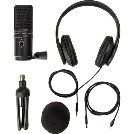Zoom ZUM-2 Micrófono para Podcast con Auriculares Soporte y Cable USB-A