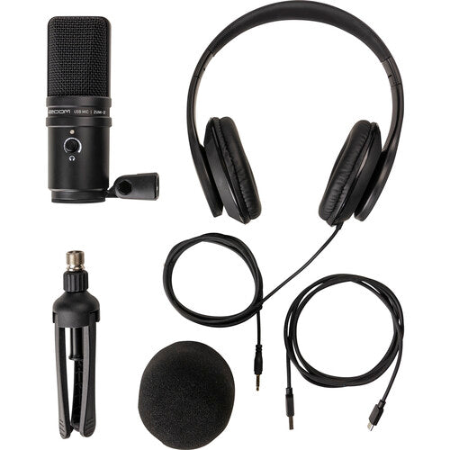 Zoom ZUM-2 Micrófono para Podcast con Auriculares Soporte y Cable USB-A